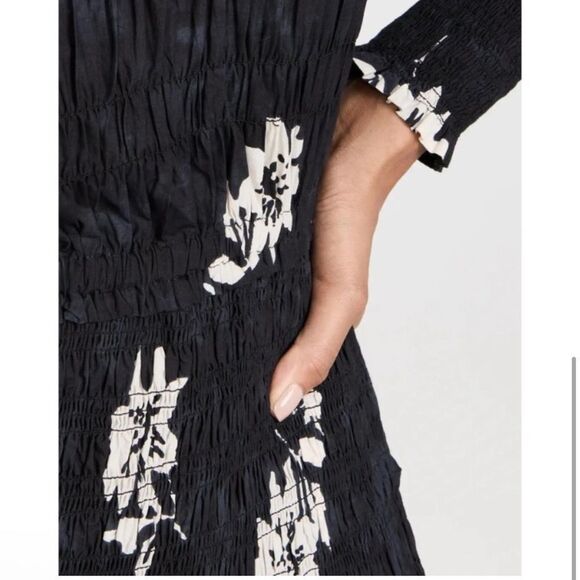 NEW Apiece Apart Tuva Maxi Dress Placement Floral Black Size XS - Picture 3 of 14